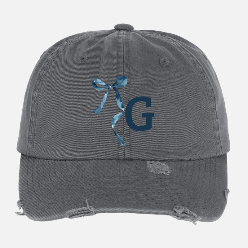 Monogramm g Geschenkidee Flexfit Vintage Destroyed Cap