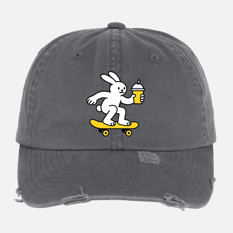 Lapin de patin avec secousse Casquette vintage effet usé Flexfit