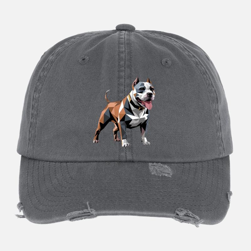Bulldog - Cooles Low Poly Logo Flexfit Vintage Destroyed Cap