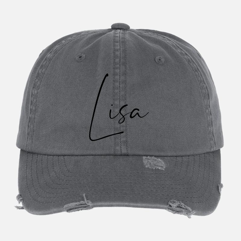 Lisa / Conception du nom de l’écriture manuscrite Casquette vintage effet usé Flexfit