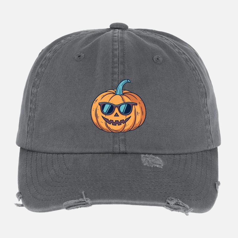 Pumpkin Wacky Sunglasses Flexfit Vintage Destroyed Cap