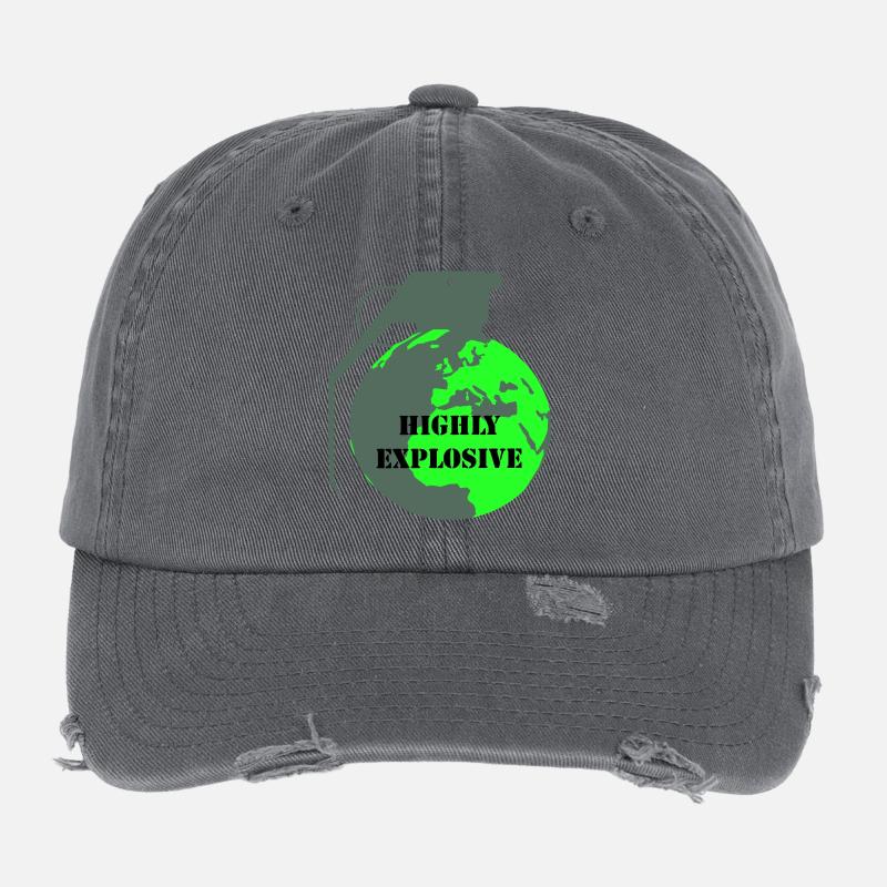 Explosive Earth Flexfit Vintage Destroyed Cap