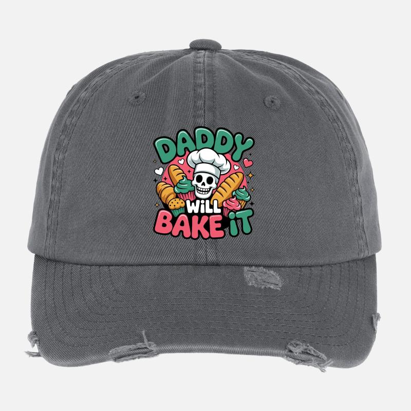 Daddy Will Bake It Flexfit Vintage Destroyed Cap