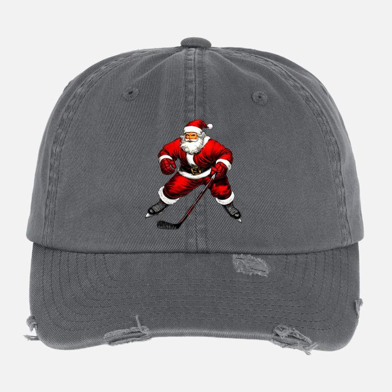 Weihnachten Eishockeyspieler Flexfit Vintage Destroyed Cap