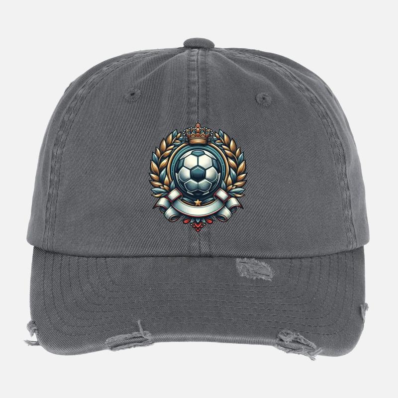Fussball Logo mit Krone Flexfit Vintage Destroyed Cap