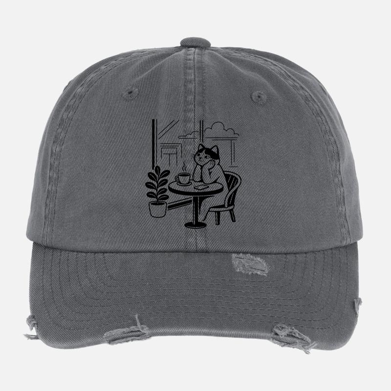 Café des chats attentionné Casquette vintage effet usé Flexfit