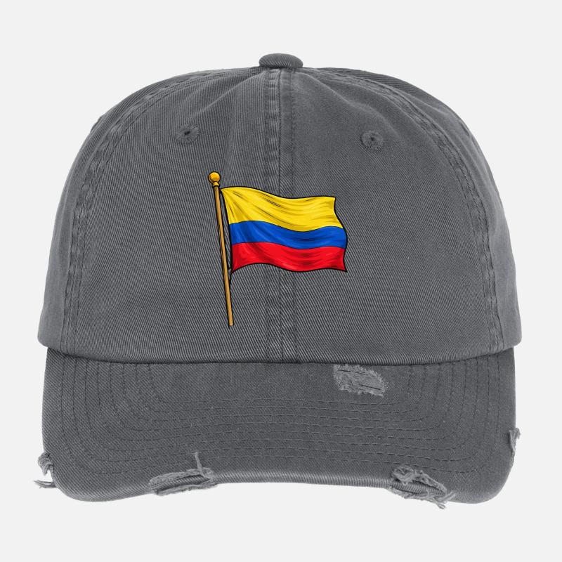 Drapeau de la Colombie Casquette vintage effet usé Flexfit