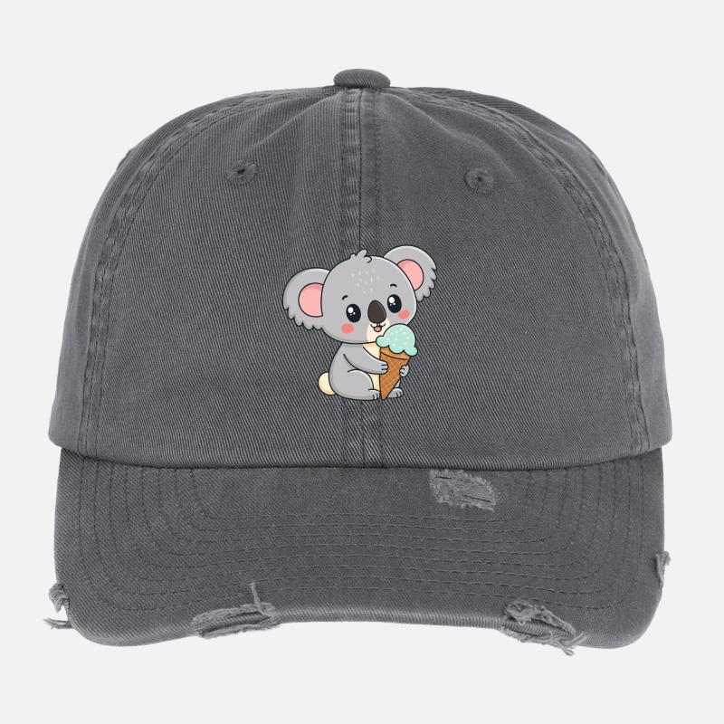 Koala Gourmand Glacé Casquette vintage effet usé Flexfit