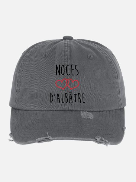 Alabaster Wedding 75 Years of Marriage - Flexfit Vintage Destroyed Cap - dark grey - Front