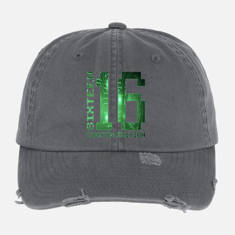 16. Geburtstag Limited Edition Pixel Zocker Flexfit Vintage Destroyed Cap