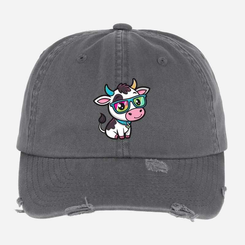 Kuh-Chic-Regenbogengläser Flexfit Vintage Destroyed Cap