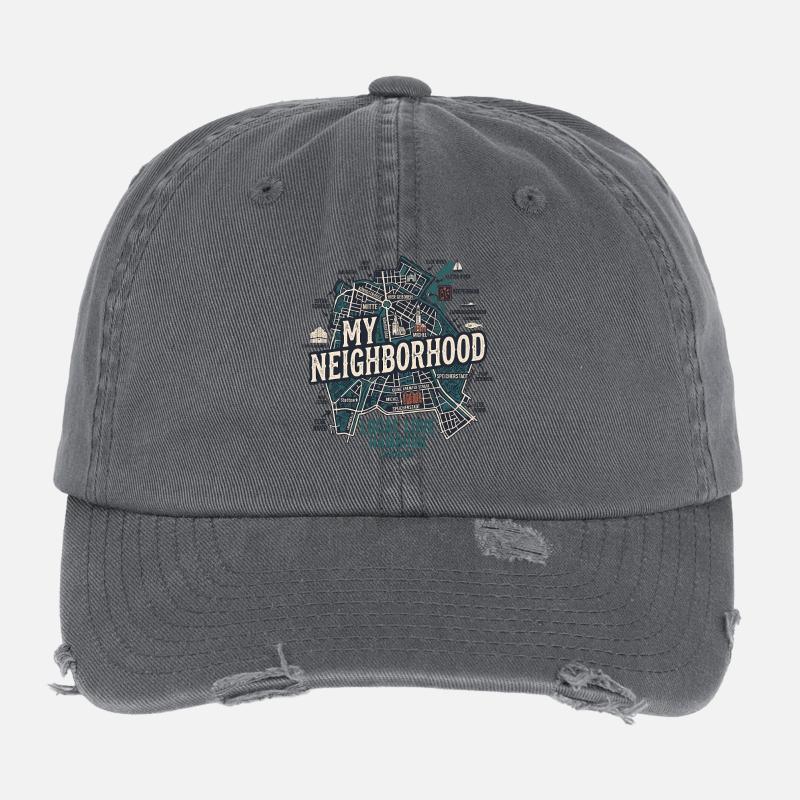 Hambourg Mon quartier Casquette vintage effet usé Flexfit