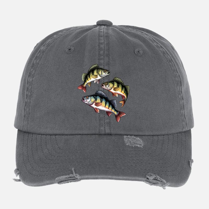 Barsch Angeln Flexfit Vintage Destroyed Cap