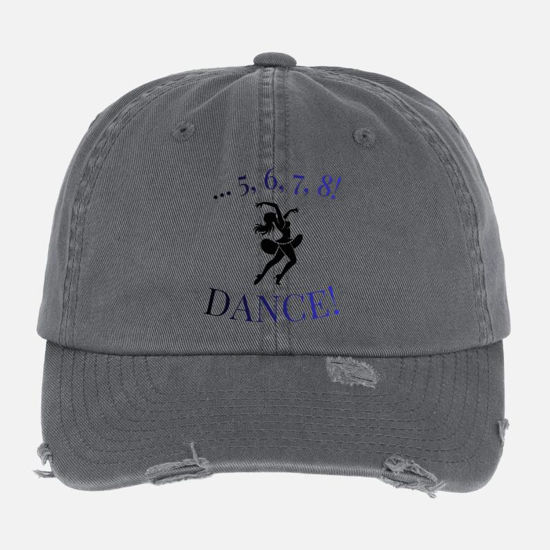 5 6 7 8 Dance! Dancer Silhouette T-Shirt Flexfit Vintage Destroyed Cap