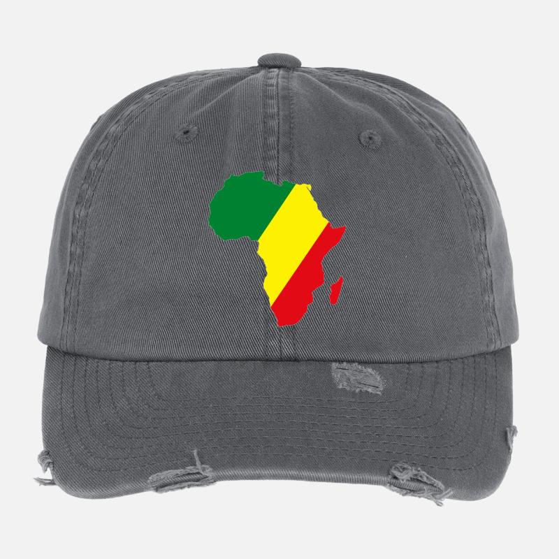 Kongo_Flagge_Afrika Flexfit Vintage Destroyed Cap