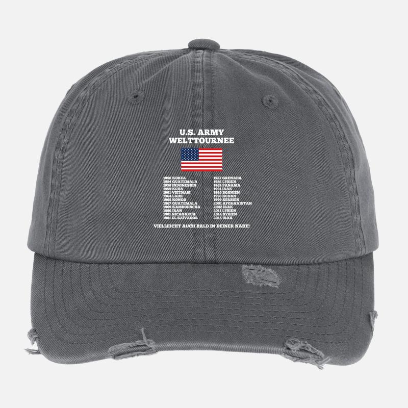 US Army Welttournee Flexfit Vintage Destroyed Cap