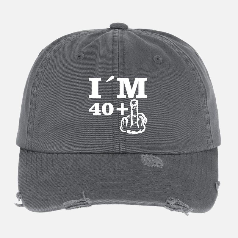 Geschenk Geburtstag Im 40 plus 1 Flexfit Vintage Destroyed Cap
