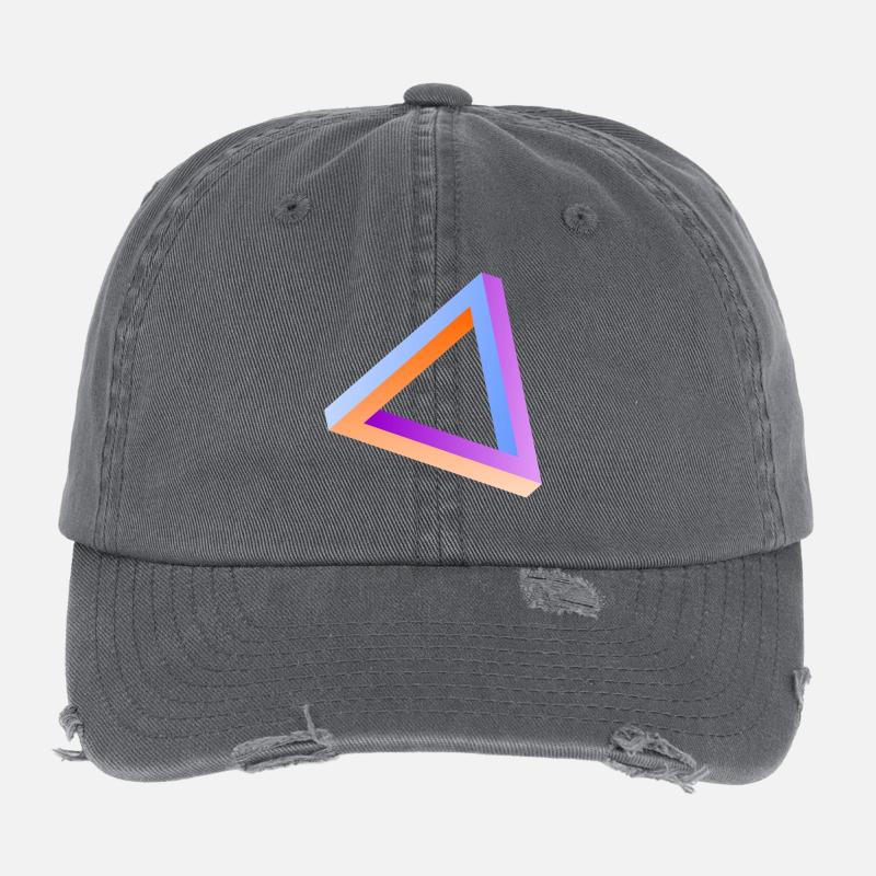 Illusion d'optique triangle impossible Casquette vintage effet usé Flexfit