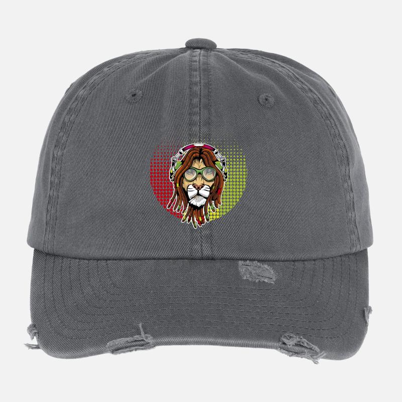 Rastafari Löwe Flexfit Vintage Destroyed Cap