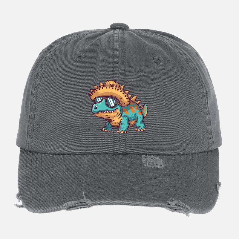 Dinosaur stegosaurus Sombrero Flexfit Vintage Destroyed Cap