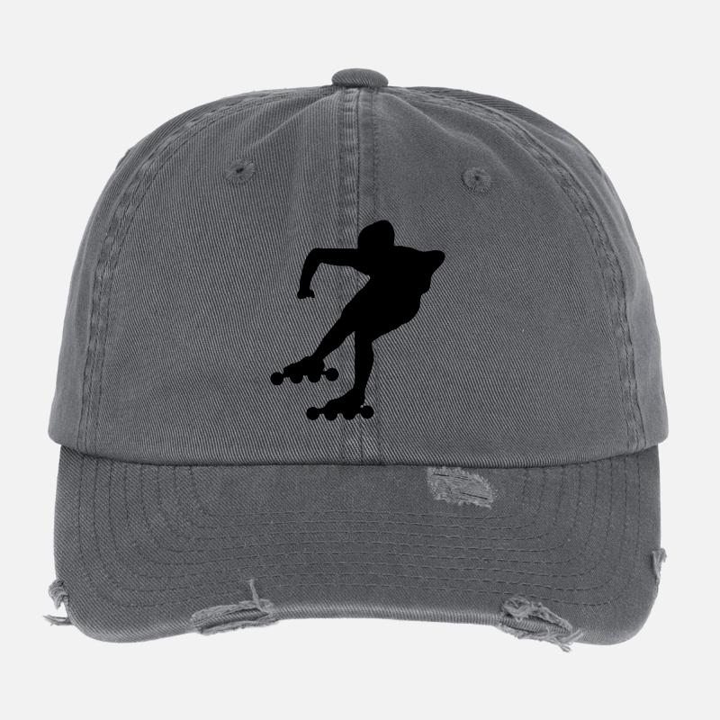 roller_skating Flexfit Vintage Destroyed Cap