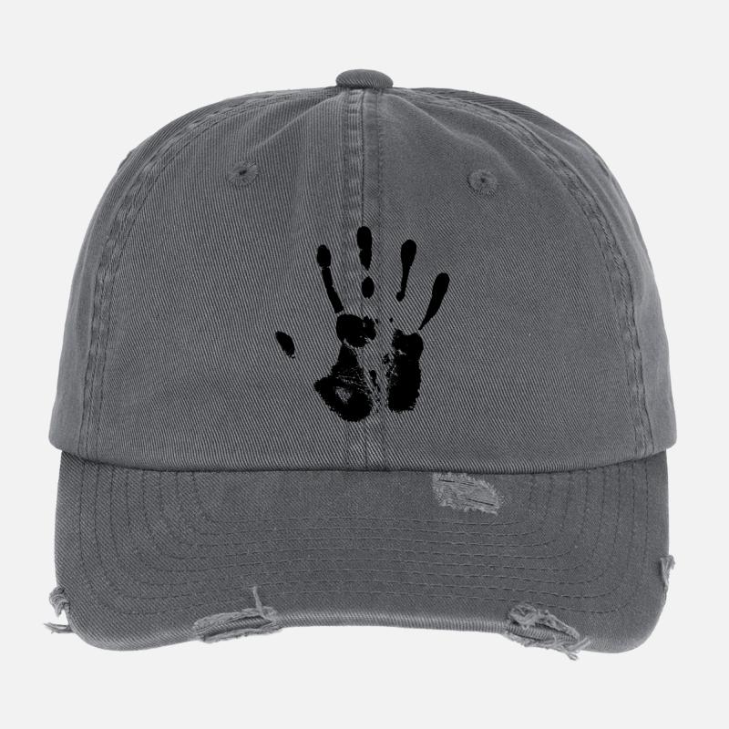 Schwarze Hand Flexfit Vintage Destroyed Cap