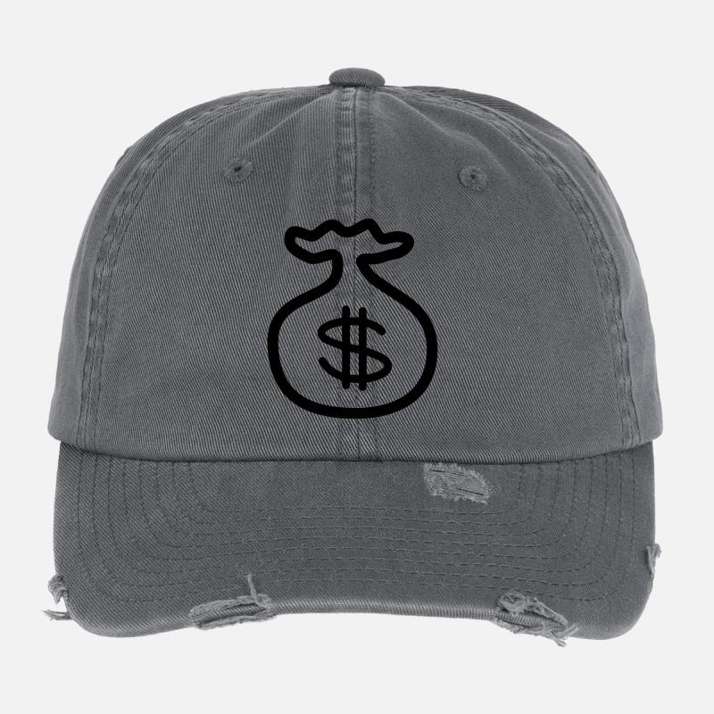 Dollar Argent Banque Casquette vintage effet usé Flexfit