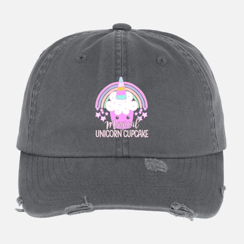 Cupcake licorne Casquette vintage effet usé Flexfit