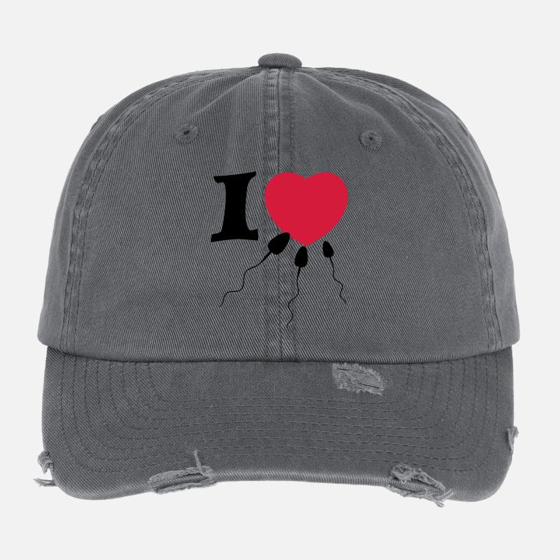 i love sperma Flexfit Vintage Destroyed Cap