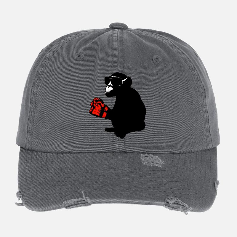boxeur singe Casquette vintage effet usé Flexfit