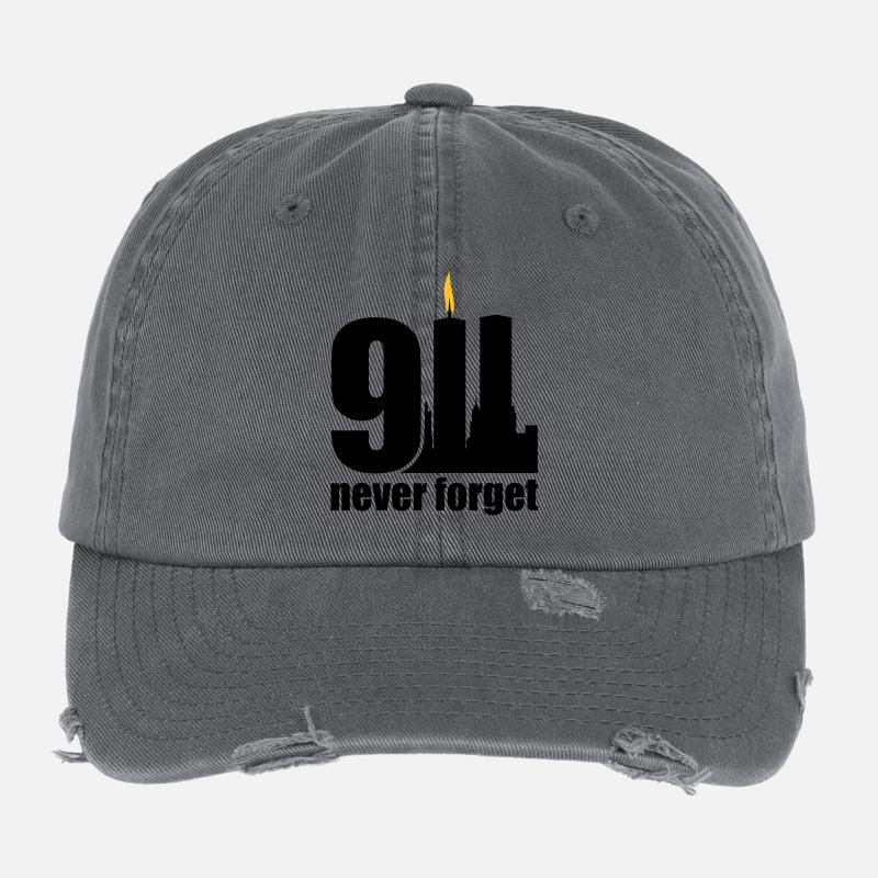 never forget 9/11 Flexfit Vintage Destroyed Cap