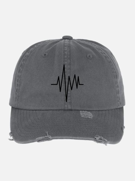 wave_pulse_u1 - Flexfit Vintage Destroyed Cap - Dunkelgrau - Vorne