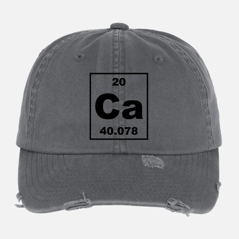 Calcium (Ca) (element 20) Flexfit Vintage Destroyed Cap