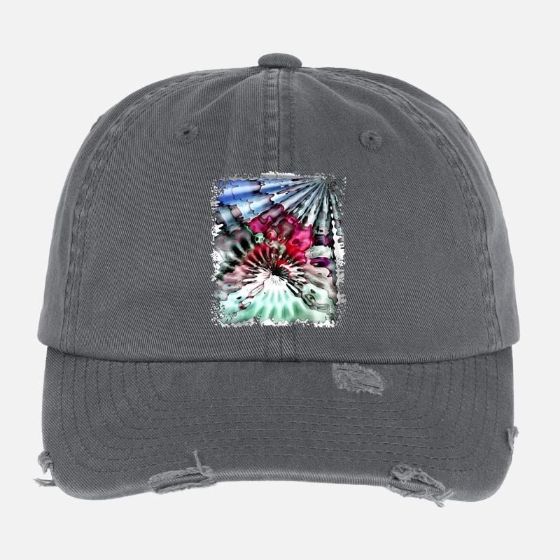 Puissance psychédélique Casquette vintage effet usé Flexfit