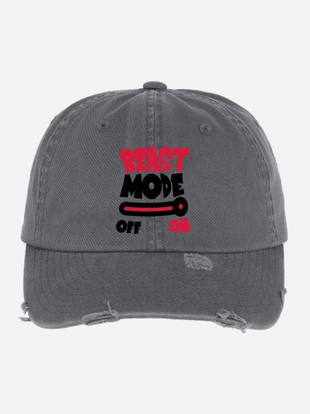 Beast Mode On - Casquette vintage effet usé Flexfit - charbon - Devant