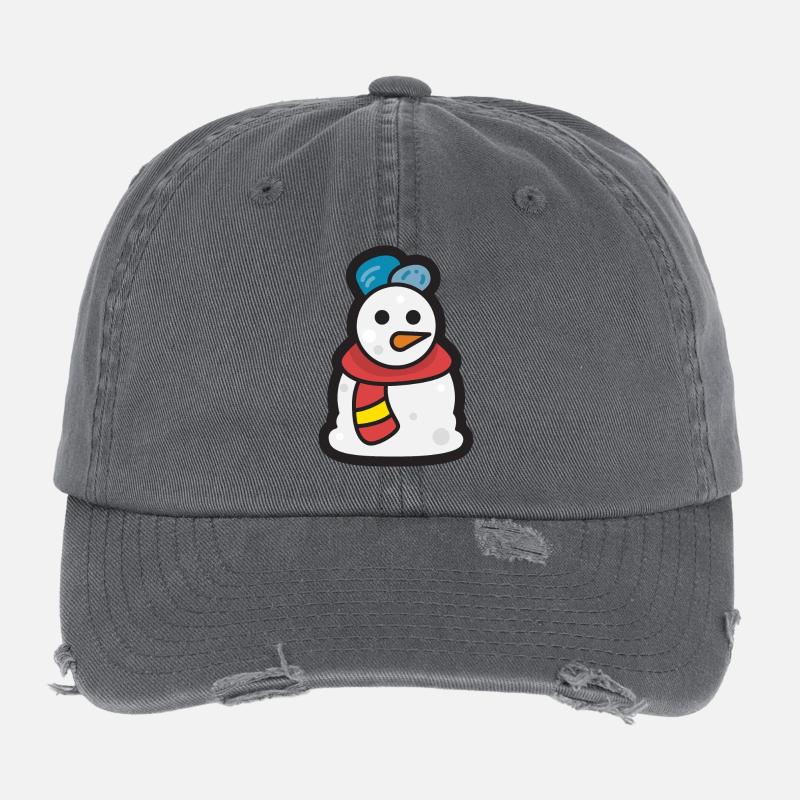 Snowman - Merry Christmas Flexfit Vintage Destroyed Cap