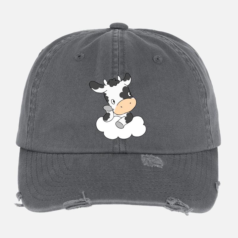 Cow Thinking Casquette vintage effet usé Flexfit