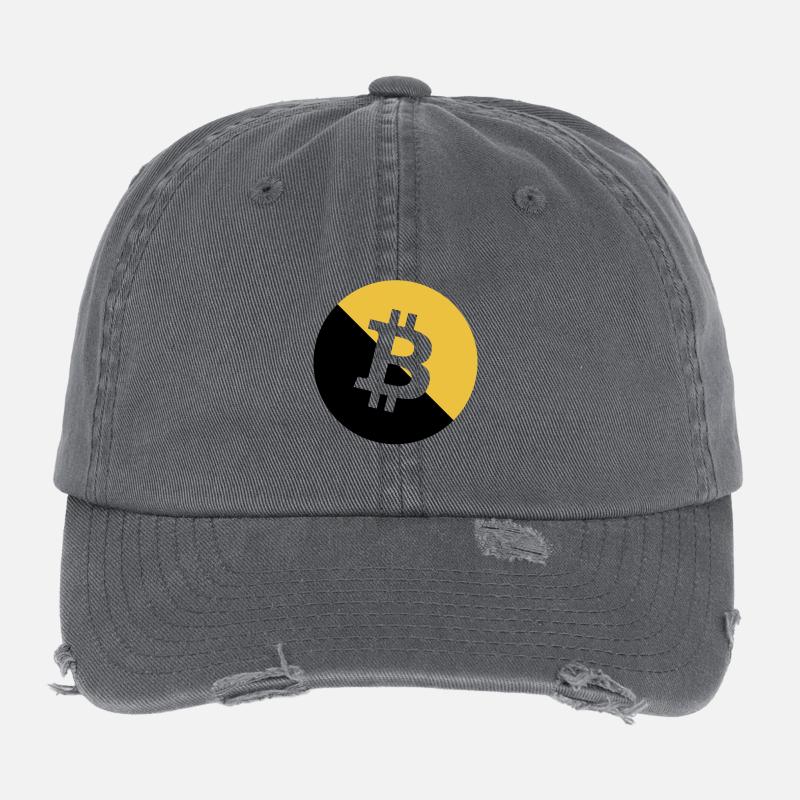 Bitcoin Golden Glitter Flexfit Vintage Destroyed Cap