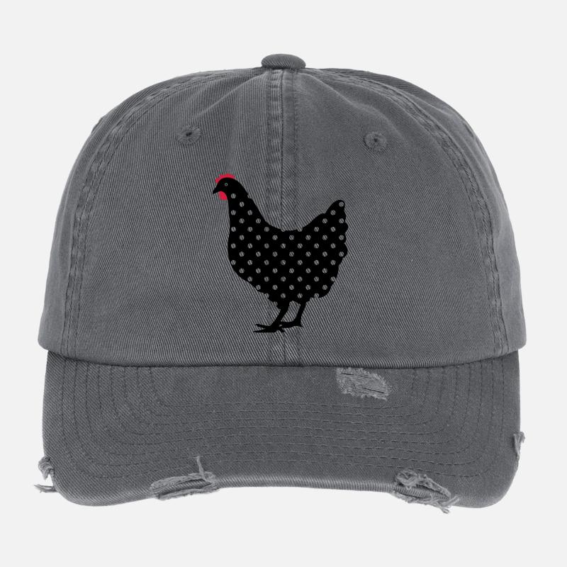 Poulet poule repéré Casquette vintage effet usé Flexfit