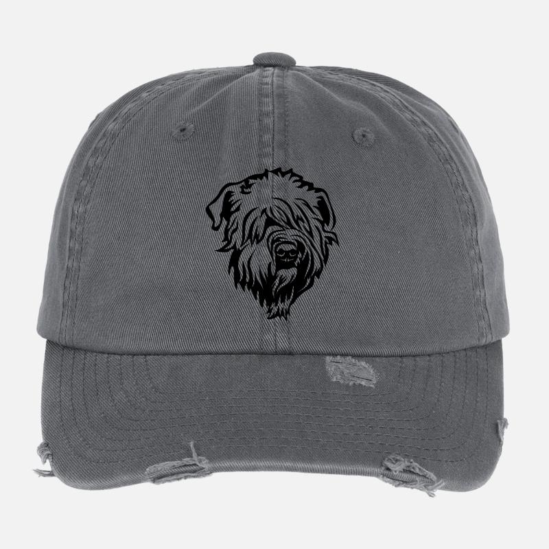 Wheaten Terrier Head Flexfit Vintage Destroyed Cap