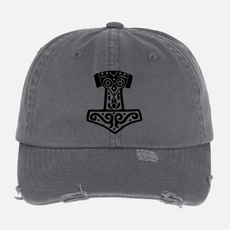 Marteau de Thor noir Casquette vintage effet usé Flexfit