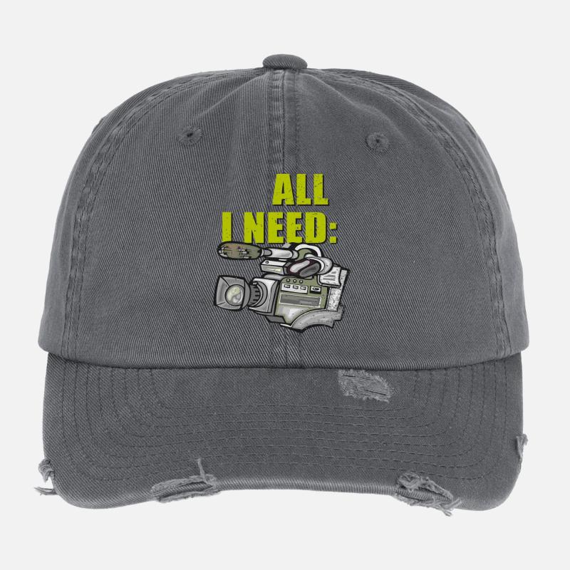 ALL I NEED is alte Videokamera Flexfit Vintage Destroyed Cap