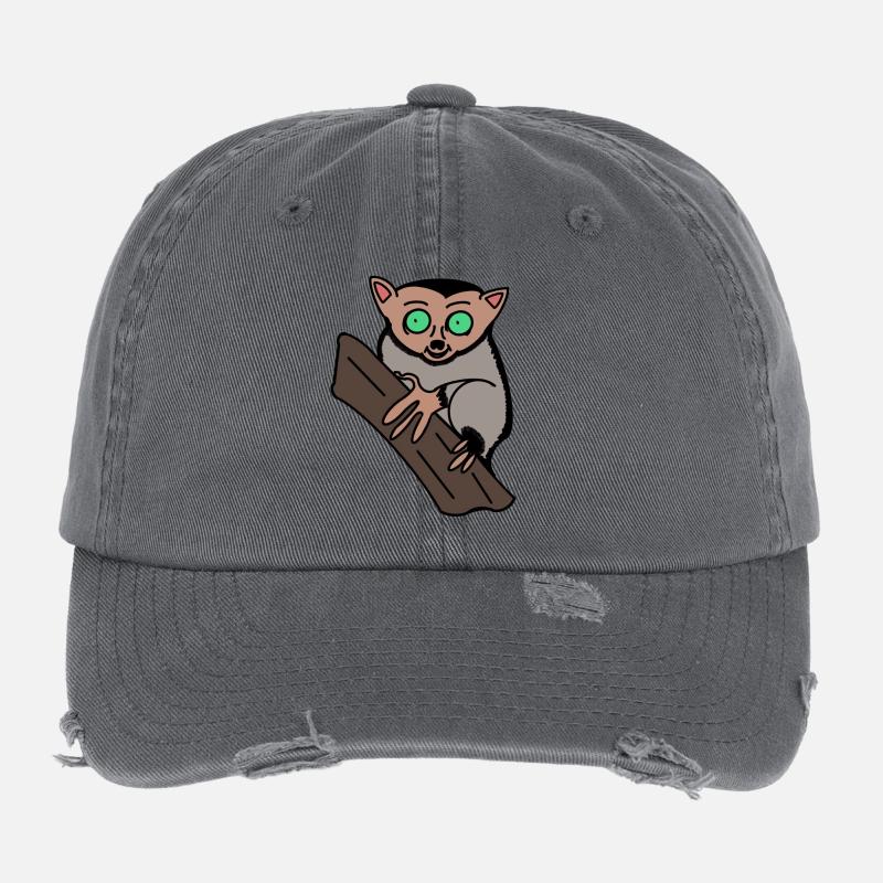 Konrad der Koboldmaki - Flexfit Vintage Destroyed Cap - Dunkelgrau