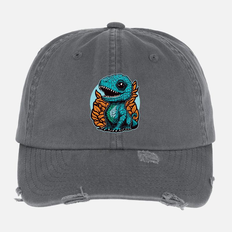 Cute little dinosaur Flexfit Vintage Destroyed Cap