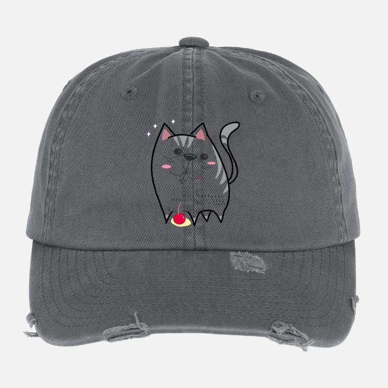 cute cat Flexfit Vintage Destroyed Cap
