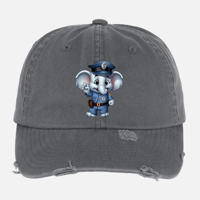 Éléphant de police Casquette vintage effet usé Flexfit