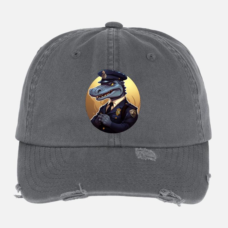 Crocodile Policeman Flexfit Vintage Destroyed Cap