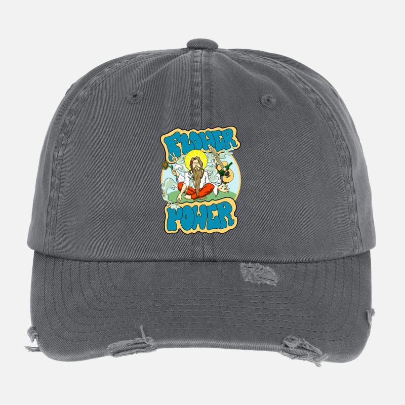 Le pouvoir des fleurs Casquette vintage effet usé Flexfit