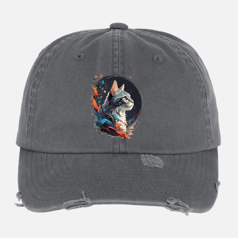Bunte Katze Flexfit Vintage Destroyed Cap