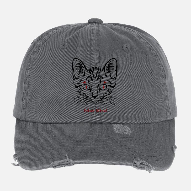 Chat, minou fin Casquette vintage effet usé Flexfit